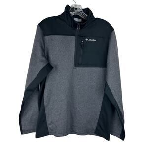 Columbia 1/4 Zip Performance Pullover Mens Size Medium Zip Pocket Black Gray